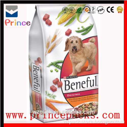 plastic bag for pet foods packaging bags side gusset with zipper